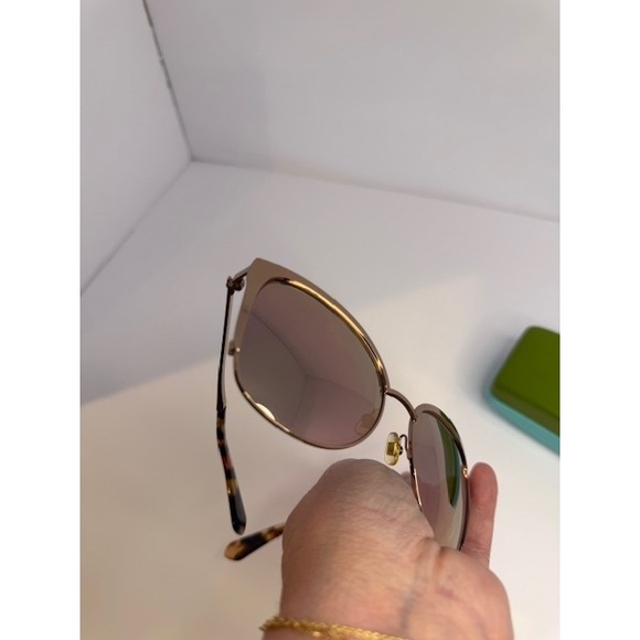 Kate Spade New York Genice S ORRD peach Sunglasses Rose Gold Tortoise Cat Eye - Picture 3 of 10